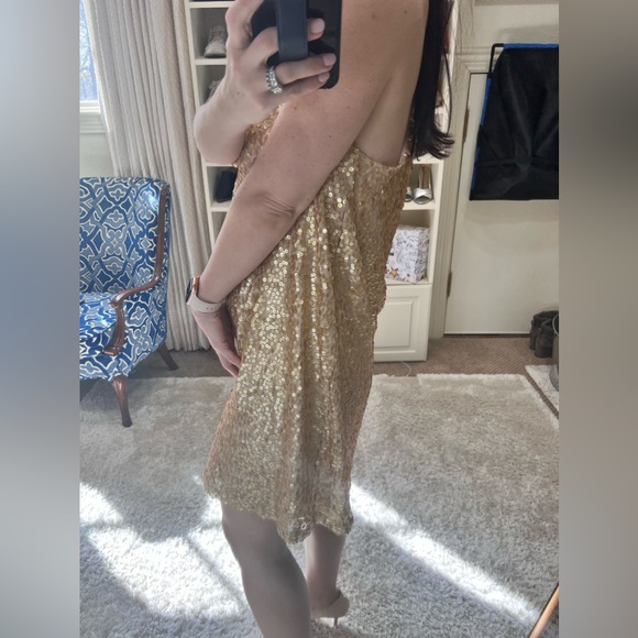 NSR Strappy Sequin Dress Rose Gold - Picture 3 of 10